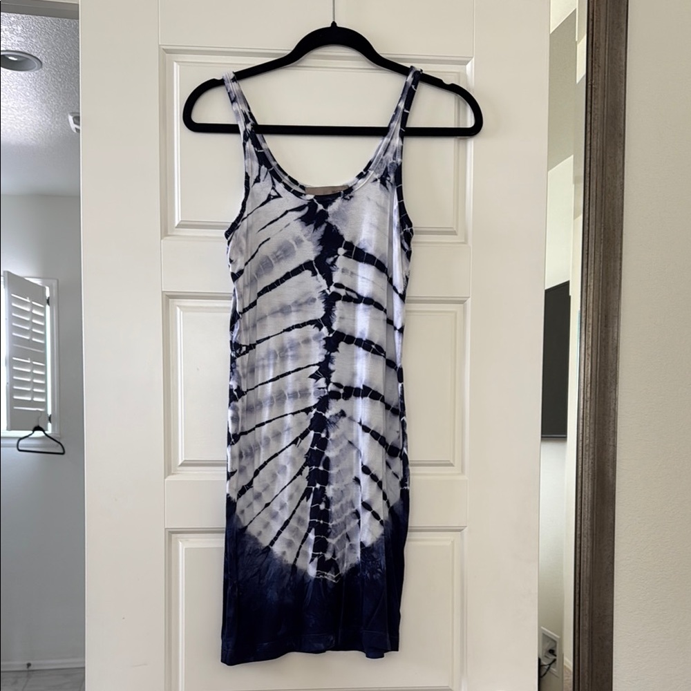 Blue and White Tie-Dye Dress